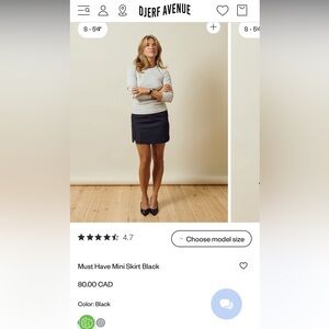 NWT Djerf Avenue Black Mini Skirt